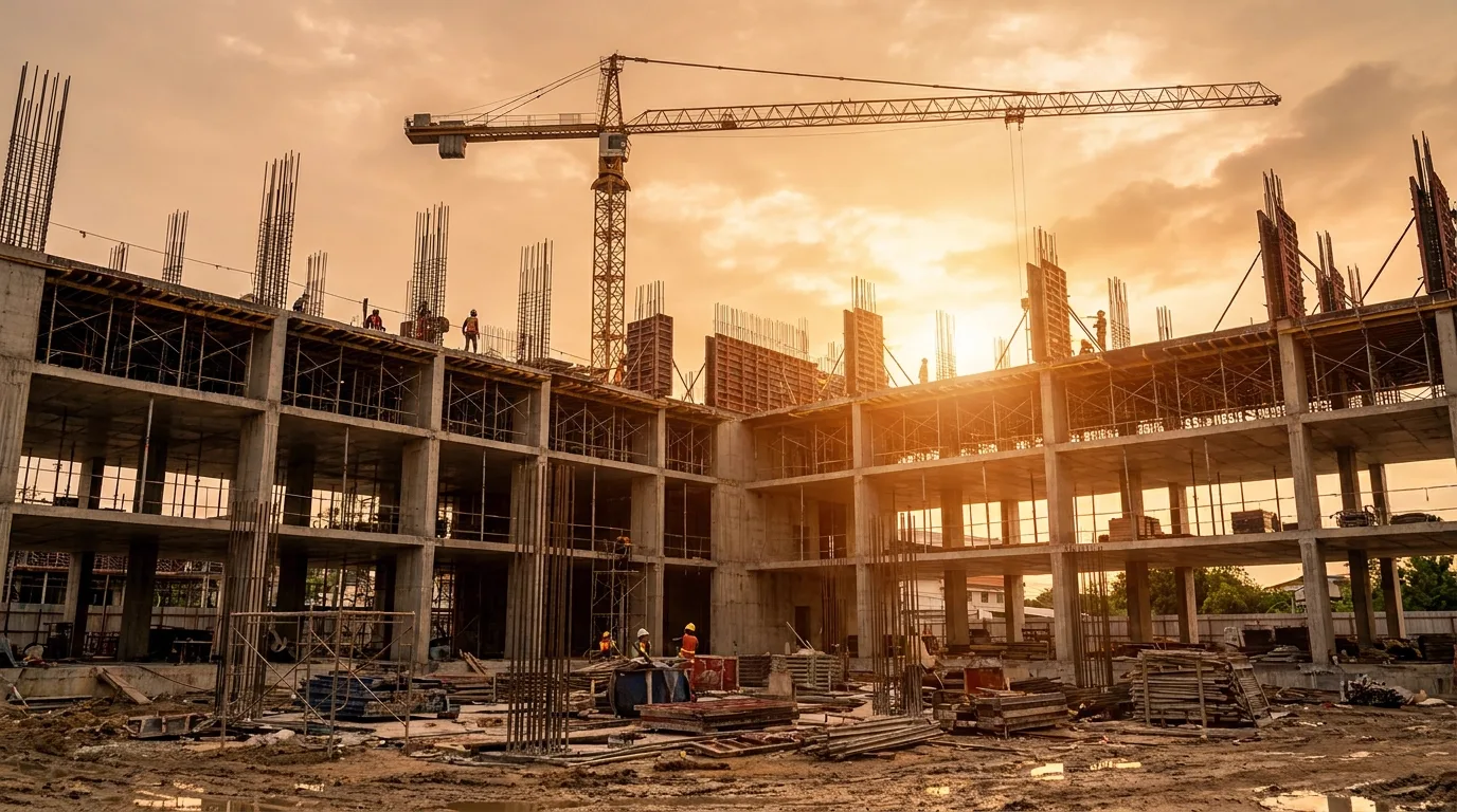 prospecta obras vs rede de obras: canteiro de obras em andamento mapeado por plataforma de prospecção