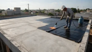 vender impermeabilizantes para construtoras: aplicação de manta asfáltica em laje de obra